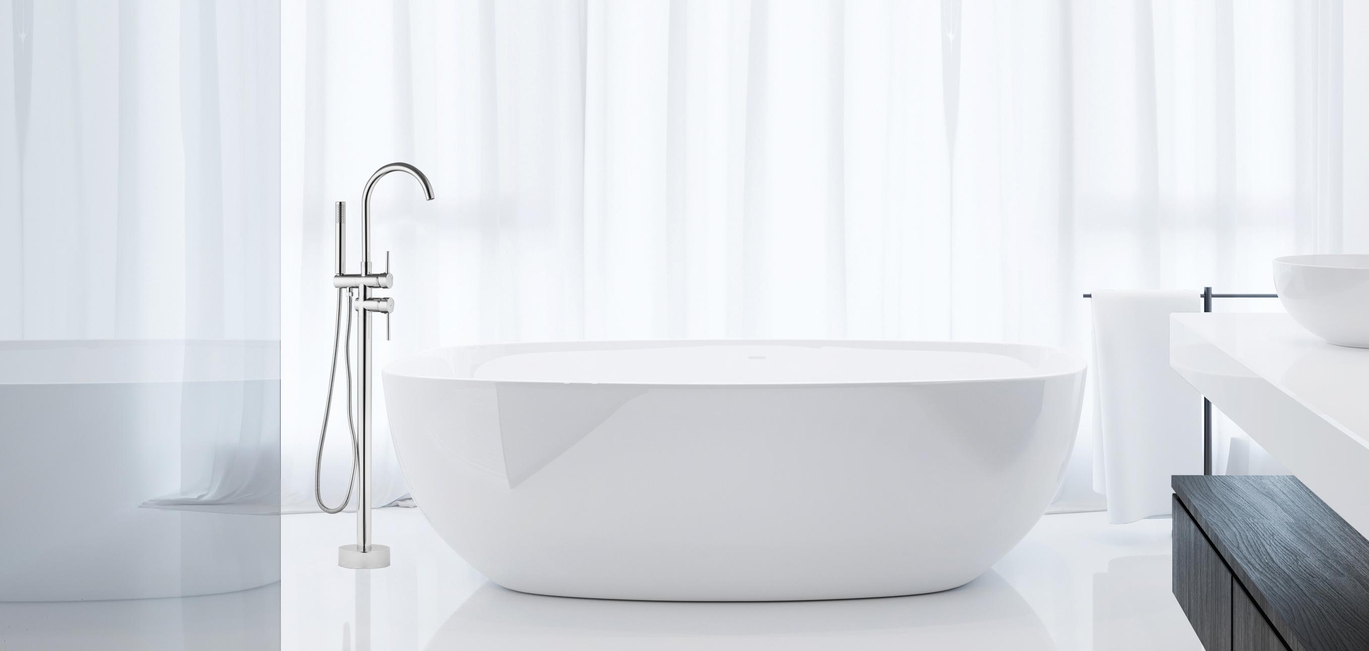 Bateria wannowa jednouchwytowa wolnostojąca Yoka Home Spa chrom