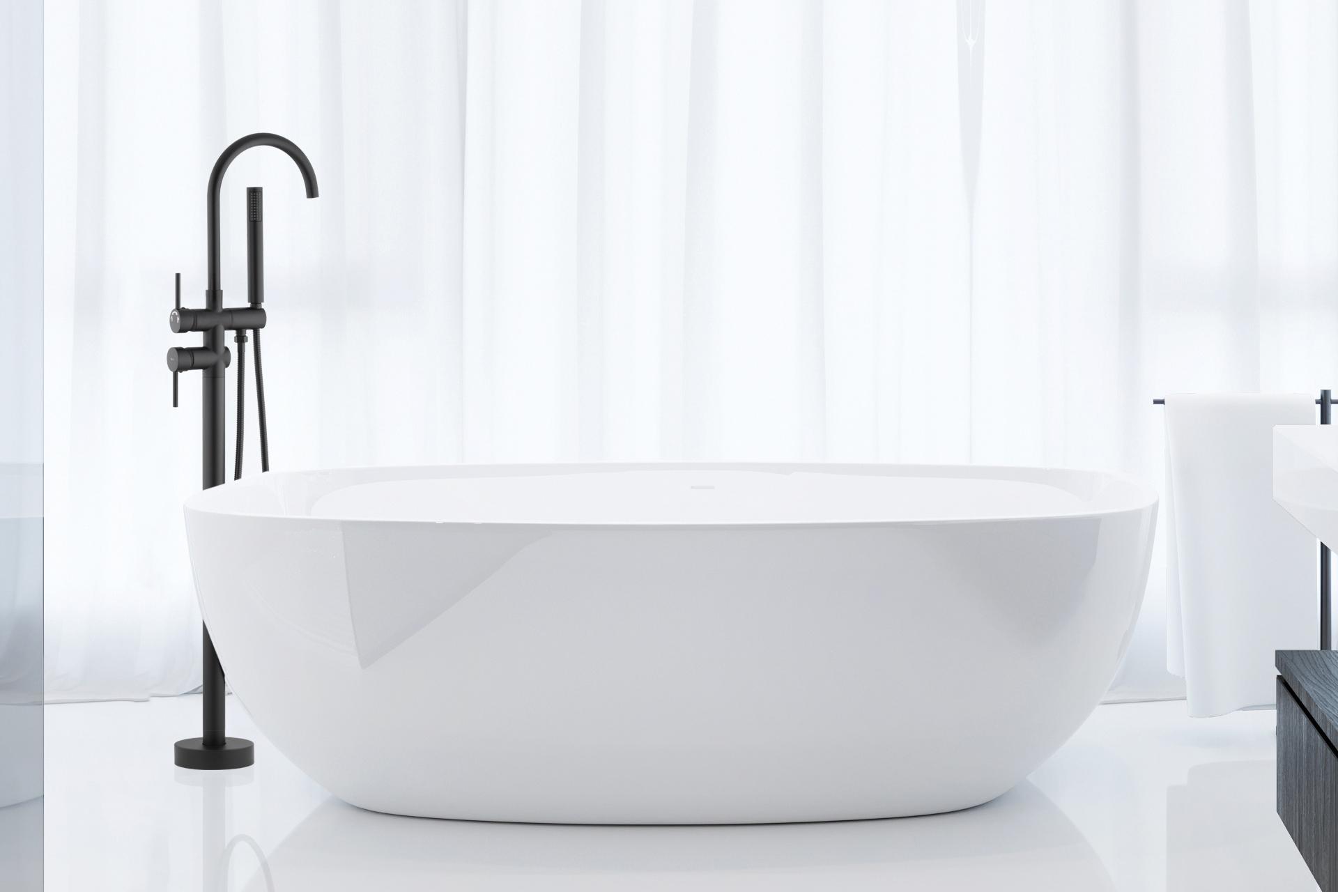 Bateria wannowo-prysznicowa jednouchwytowa wolnostojąca Yoka Home Spa czarny