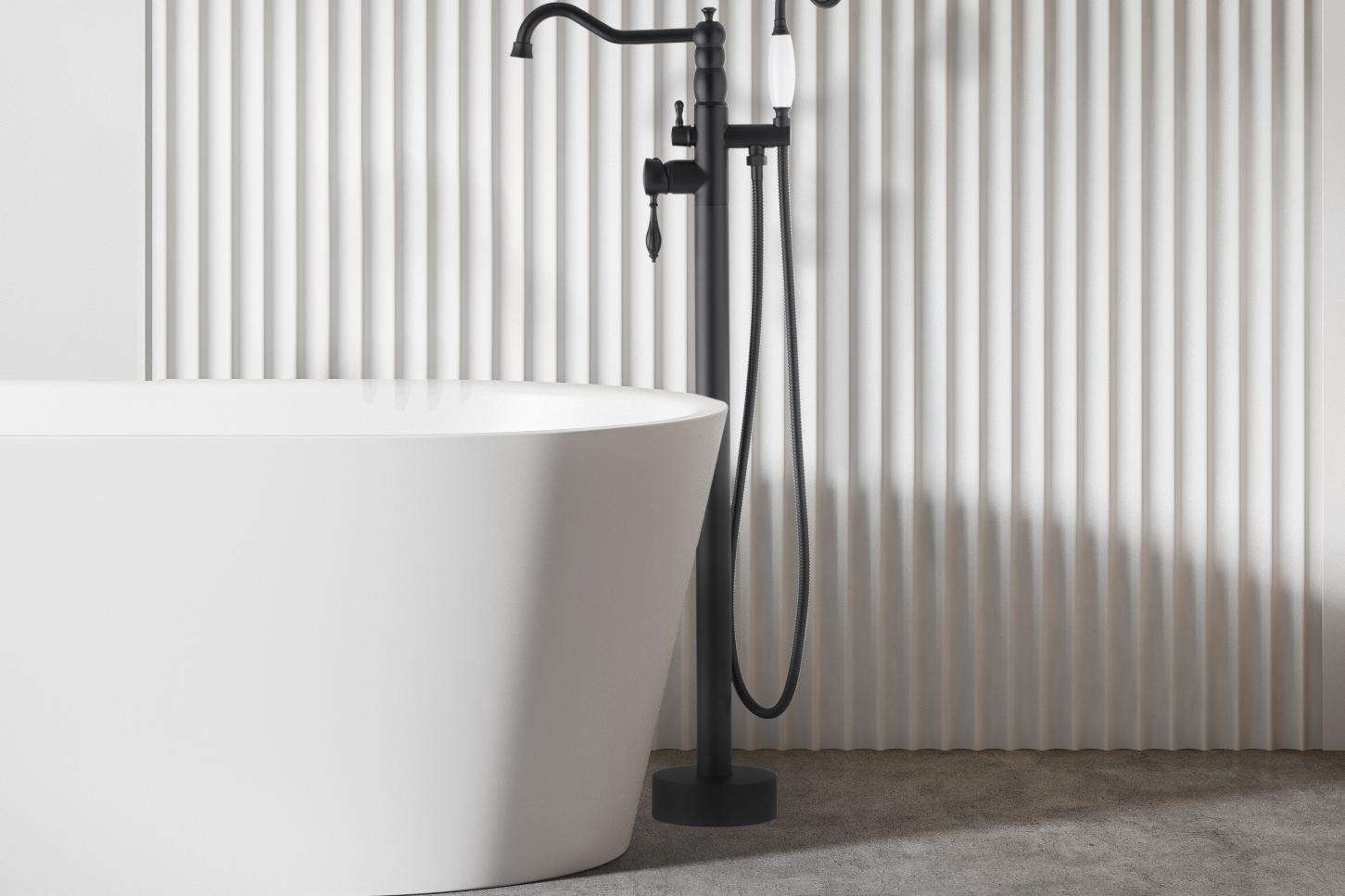 Bateria wannowo-prysznicowa jednouchwytowa ścienna Yoka Home Cassa czarny