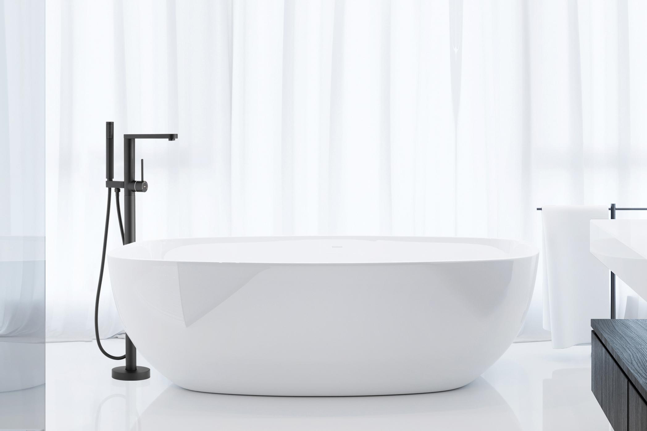 Bateria wannowo-prysznicowa jednouchwytowa wolnostojąca Yoka Home Aspen czarny