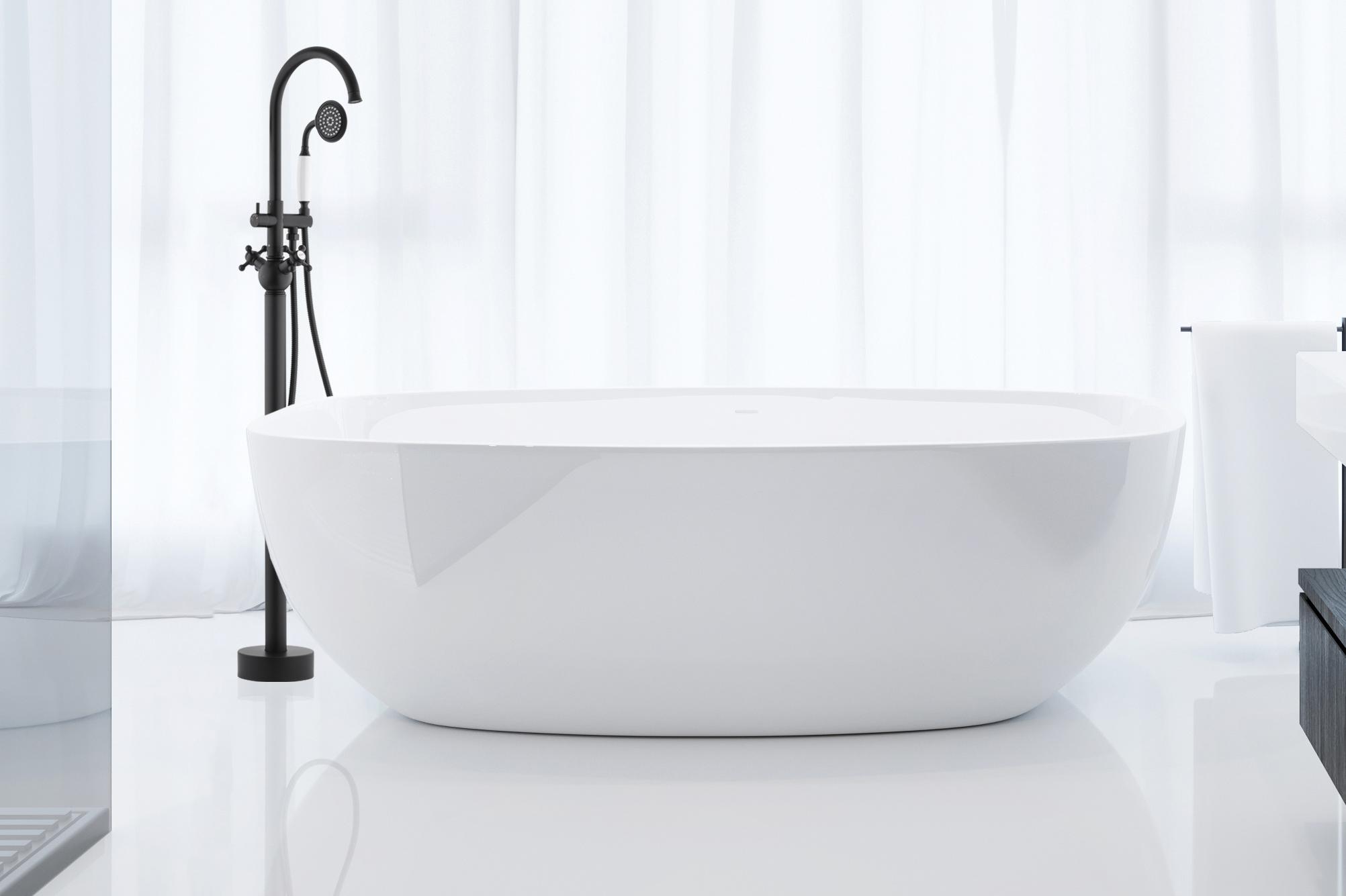 Bateria wannowa dwuuchwytowa wolnostojąca Yoka Home Vienna czarny